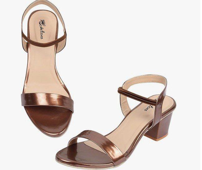 Picktoes Pt-gd602 Women S Copper Synthetic Leather Casual Heel Sandal 441 F