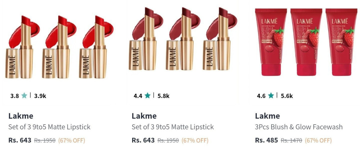 71 On Lakme Products