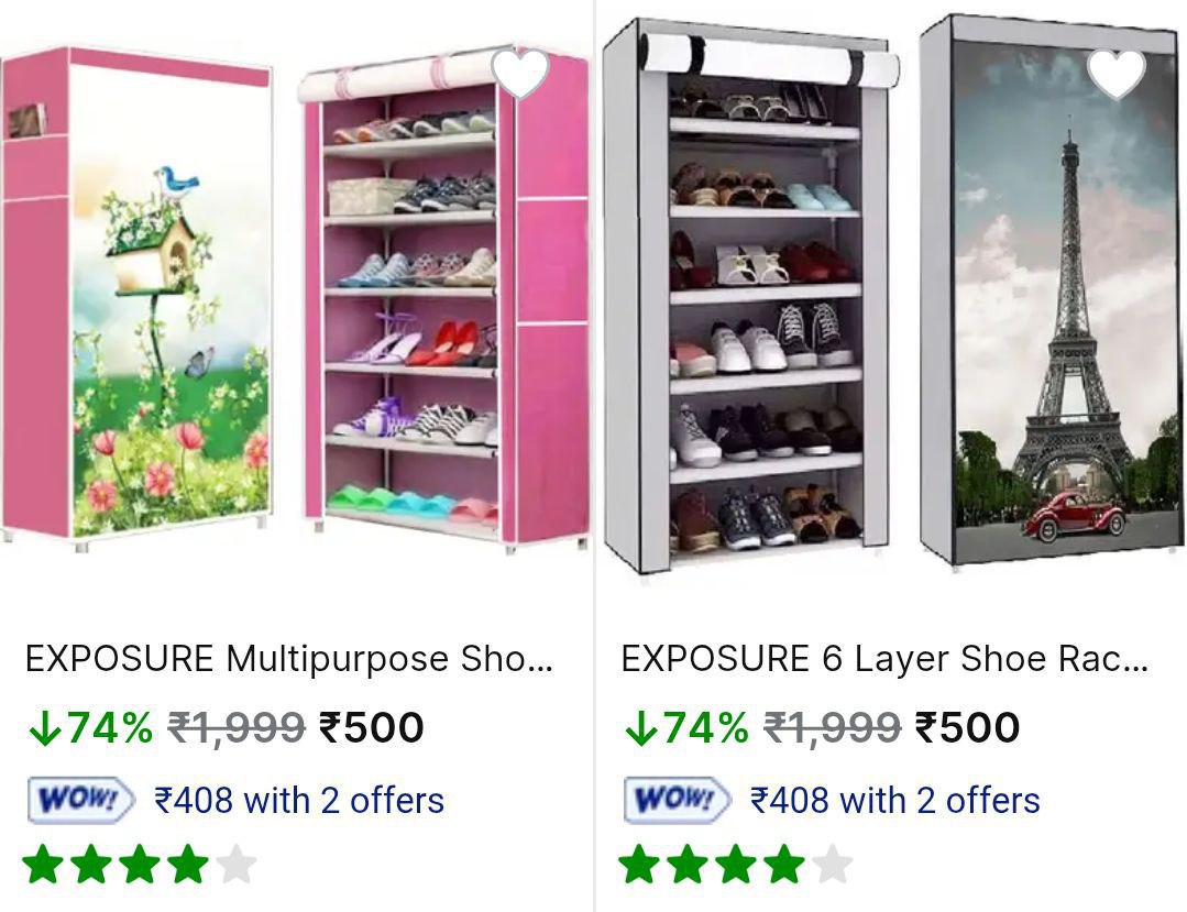 Flipkart Shoe Racks Starting From Rs 499