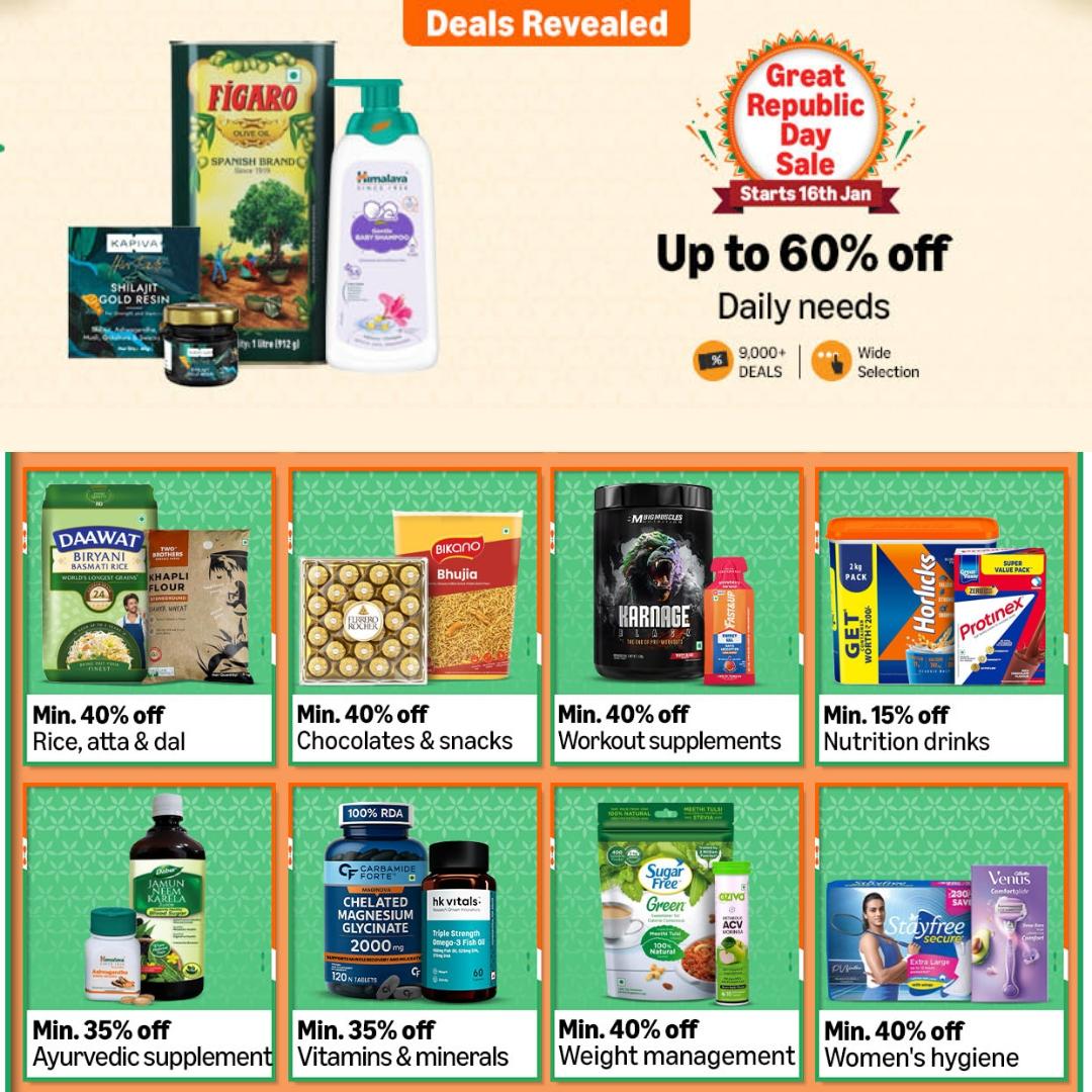 Daily Needs Up To 60 Great Republic Day Sale Sale Starts 16th Jan Rice Atta