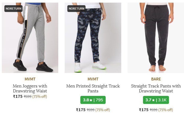 Ajio 79 On Track Pants Starts At Rs 175link For More Deals Join Our Whatsap