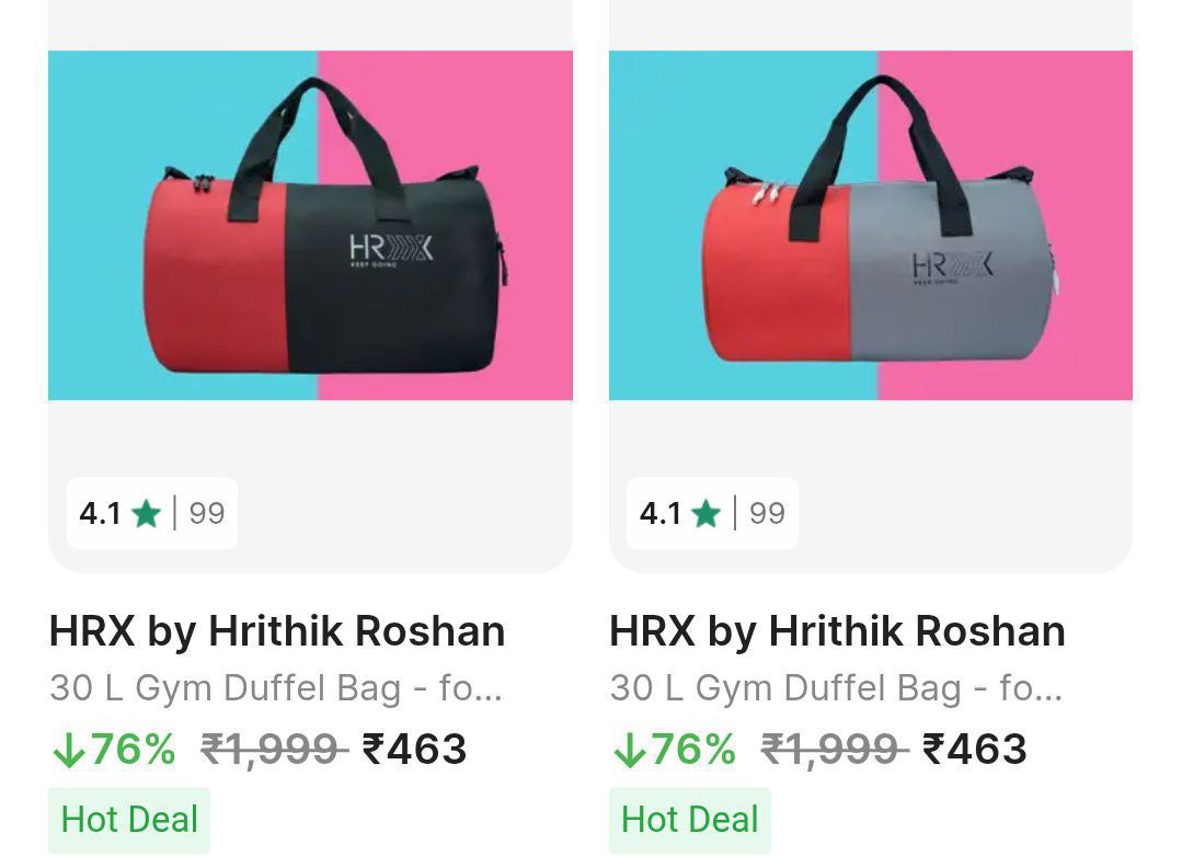 Flipkart 76 On Hrx By Hrithik Roshan Duffel Bags Link Click Here To Join Al