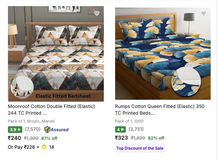 Flipkart Trendy Bedsheets (tick Tock Deals) 90 Starting From Rs 258 For Mor