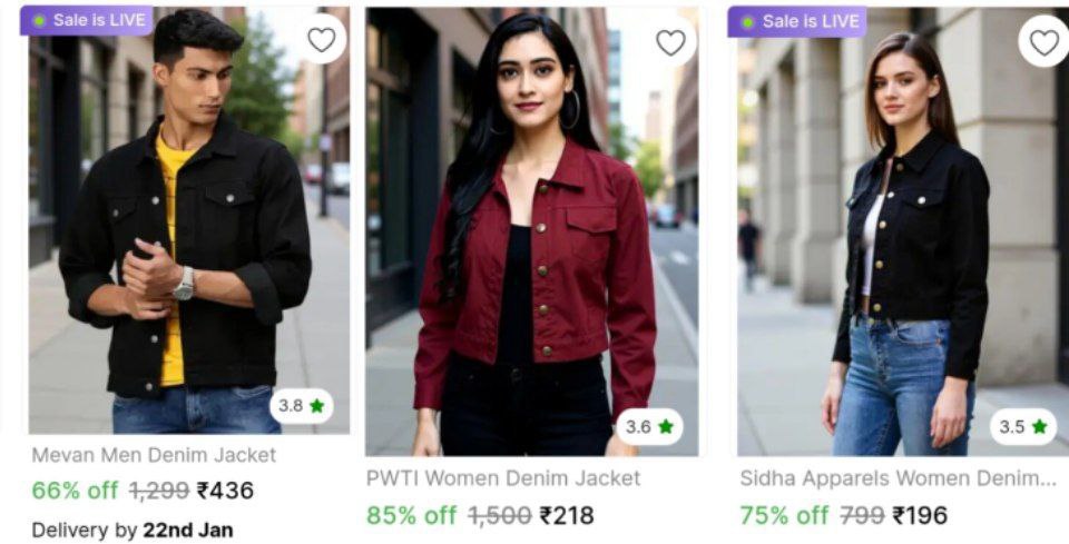 Men S And Women S Denim Jackets Starts From 196for More Deals Join Our What
