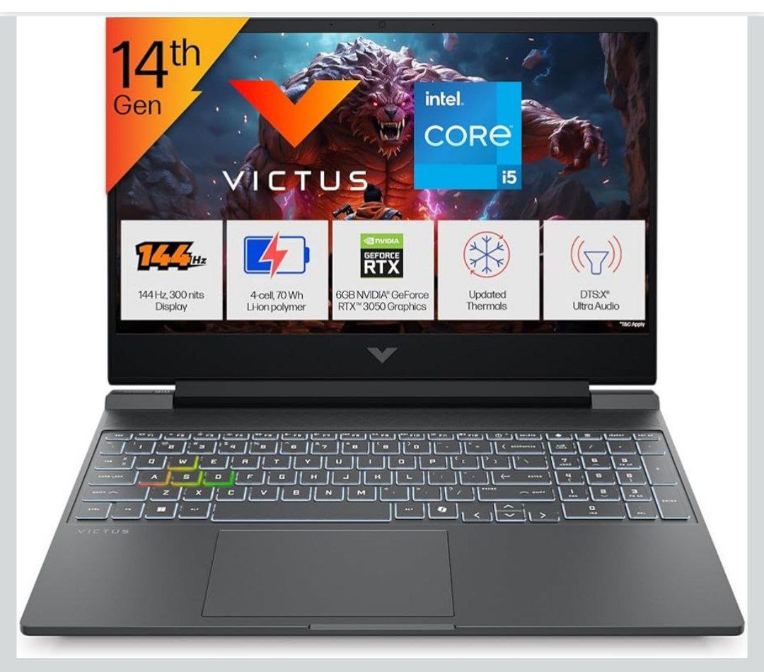 Hp Victus 14th Gen Intel Core I5-14450hx 6gb Rtx 3050 24gb Ddr5 512gb Ssd F