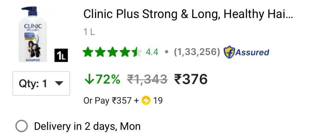 Clinic Plus Shampoo 1 Ltr 376 Buy Max Qnty