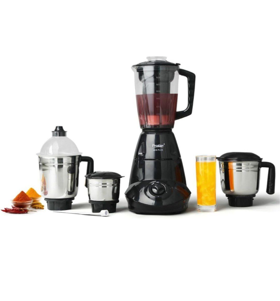 Prestige Iris 750 Watt Mixer Grinder With 4 Jars (3 Stainless Steel 1 Juice