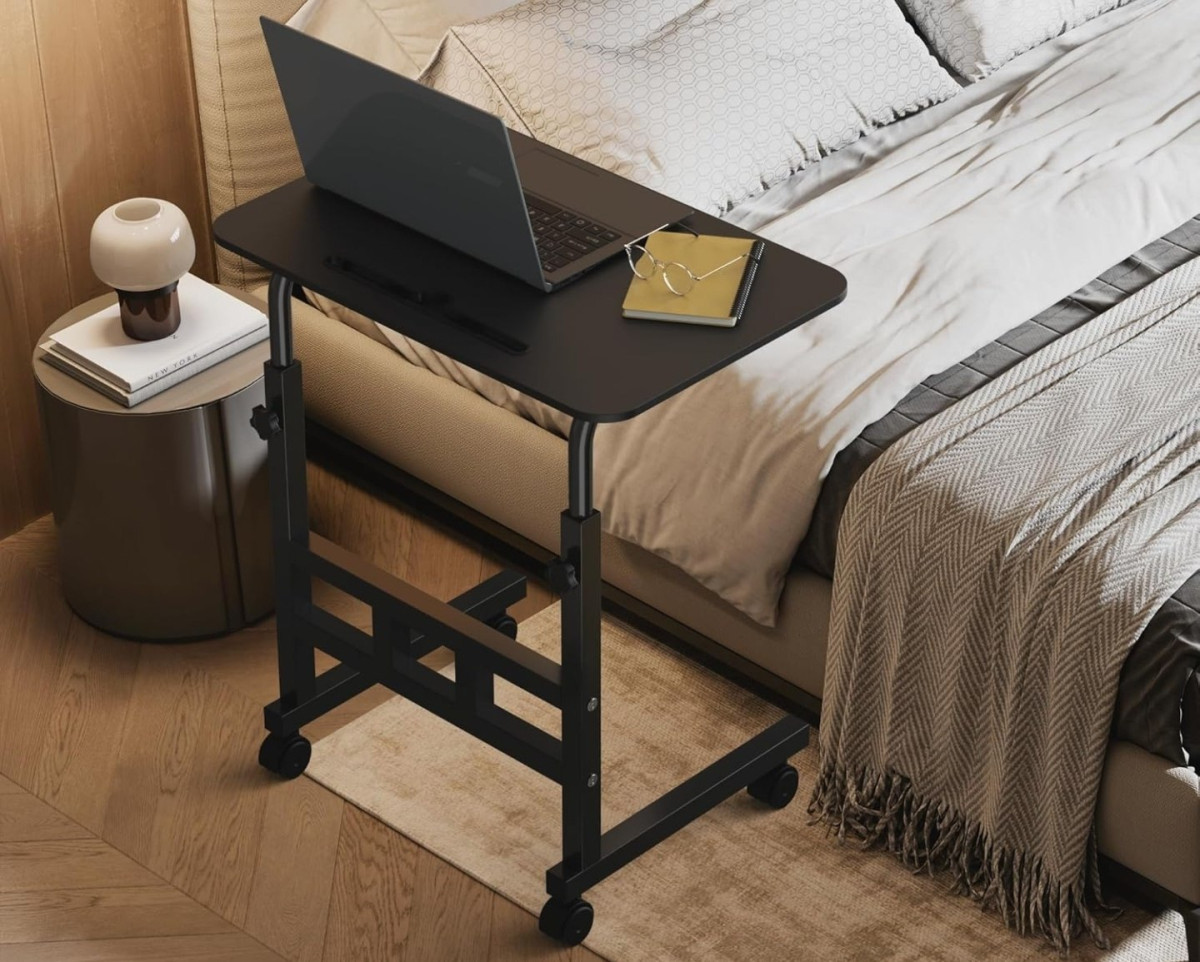 Amazon Brand Wooden Adjustable Height Table With Wheels At 1329