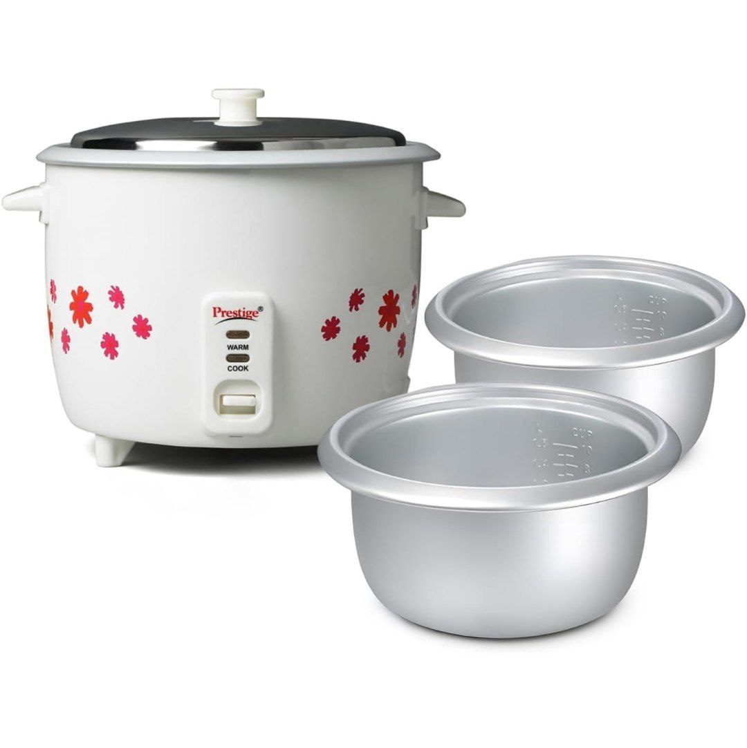 Prestige Prwo 1 8-2 Electric Rice Cooker 2 Aluminium Cooking Pans Stainless