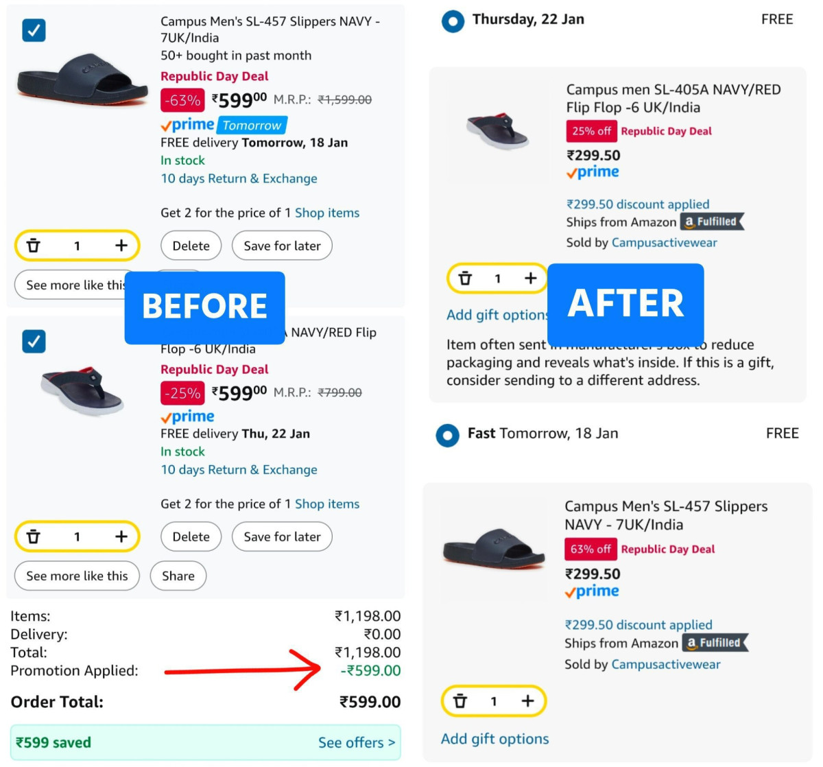 Campus Loot Buy 2 Pay For 1add Any 2 Footwear To Cart