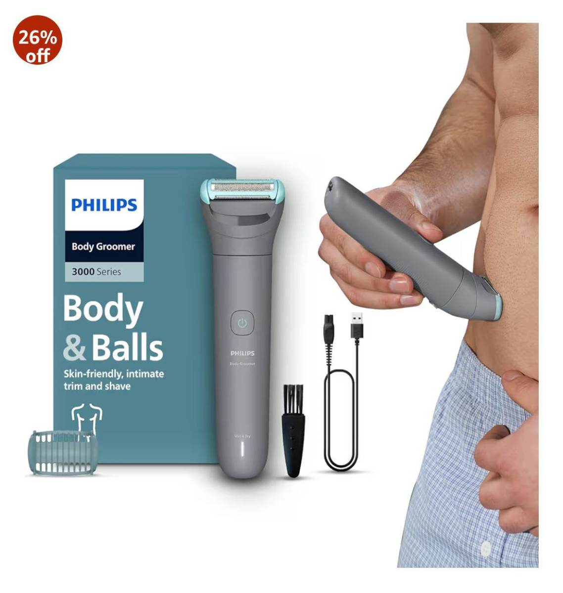 Philips Body Trimmer For Men Private Parts Clinically Tested For Sensitive 