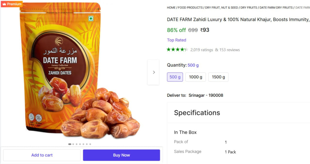 Arabian Wet Dates (1 X 500 G) 93grab Maxx Qnty More Deals Click Here Must R