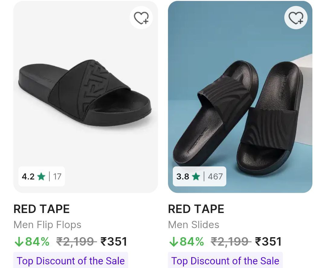 Flipkart Redtape Slides Starts 351 Men S Women