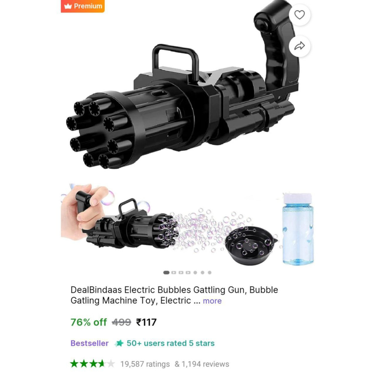 Electric Bubble Maker Water Gun 117