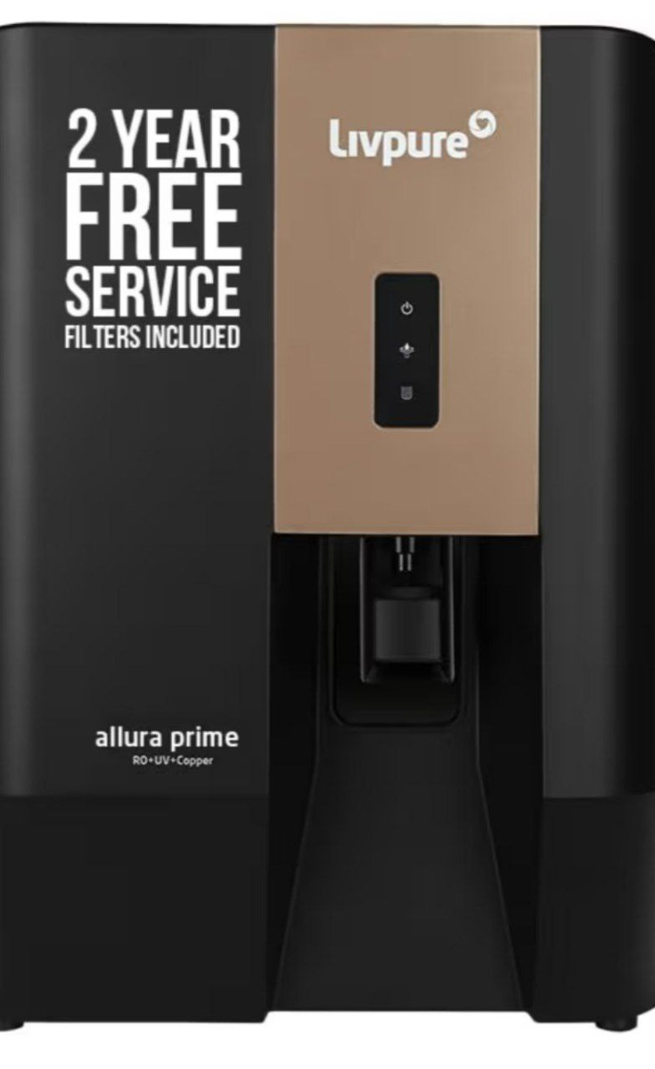 Livpure Allura Prime Water Purifier Ro Uv Uf Copper Alkaline 9791apply 1000