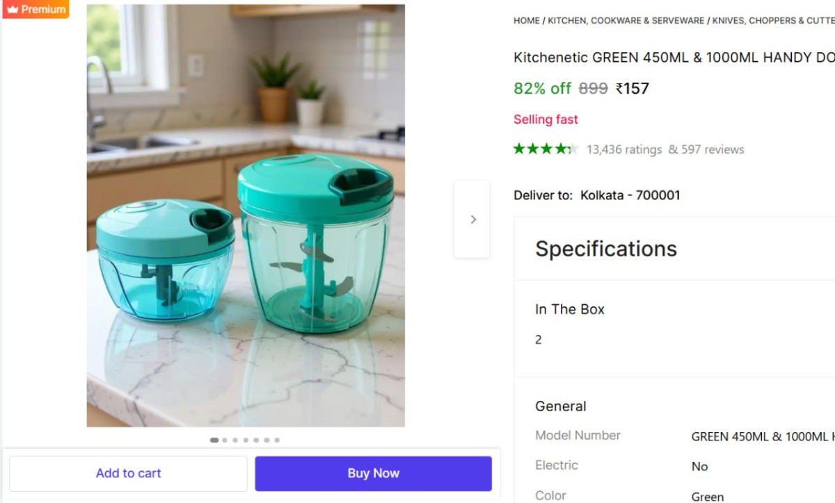 (pack Of 2) Vegetable Chopper 157 Small Big Size