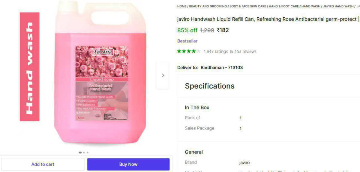 Handwash Liquid 5 Ltr 182