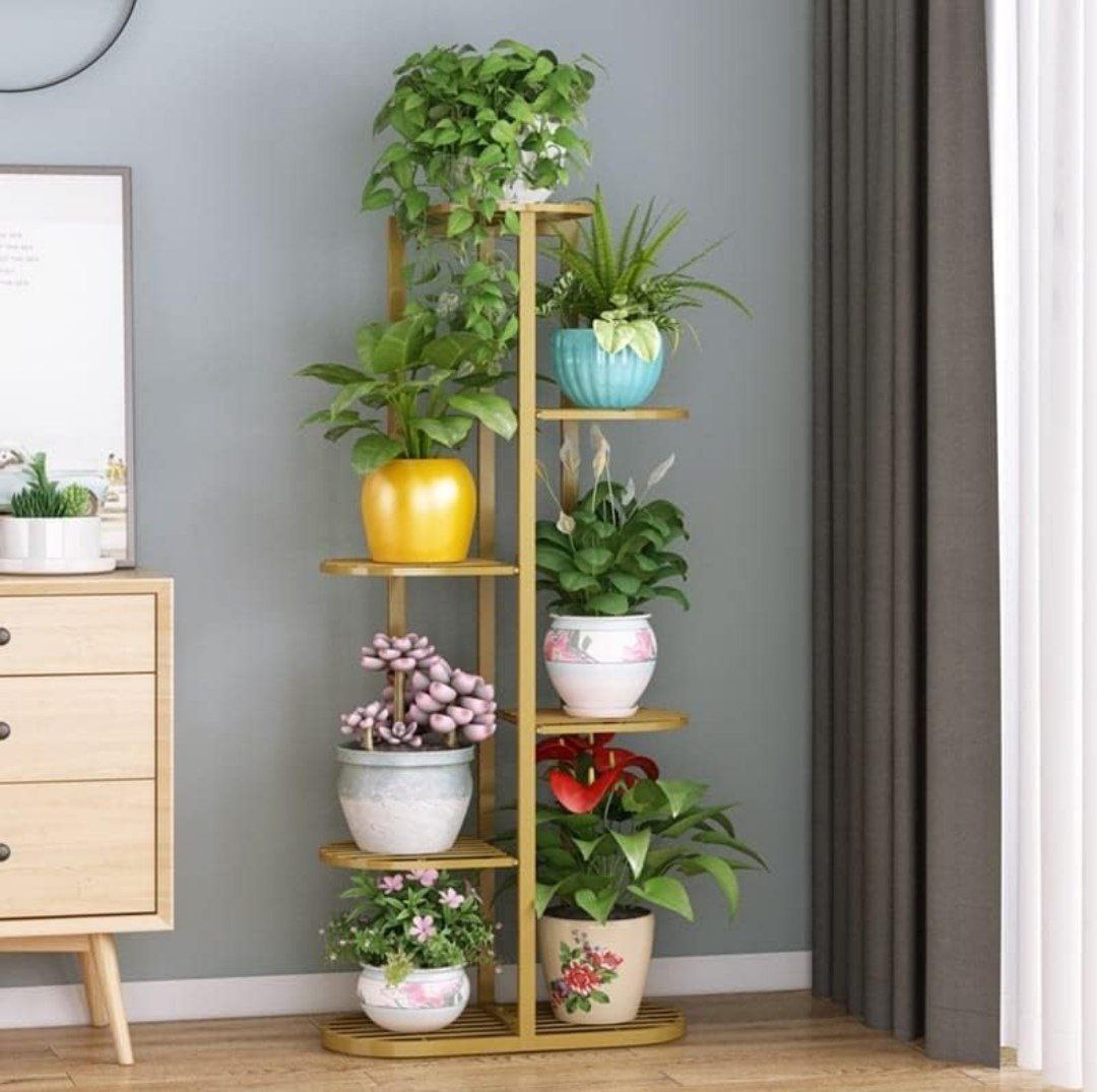 Bee Creative A Trendy Ultra Luxury Metal 6 Tier 7 Potted Plant Stand Multip