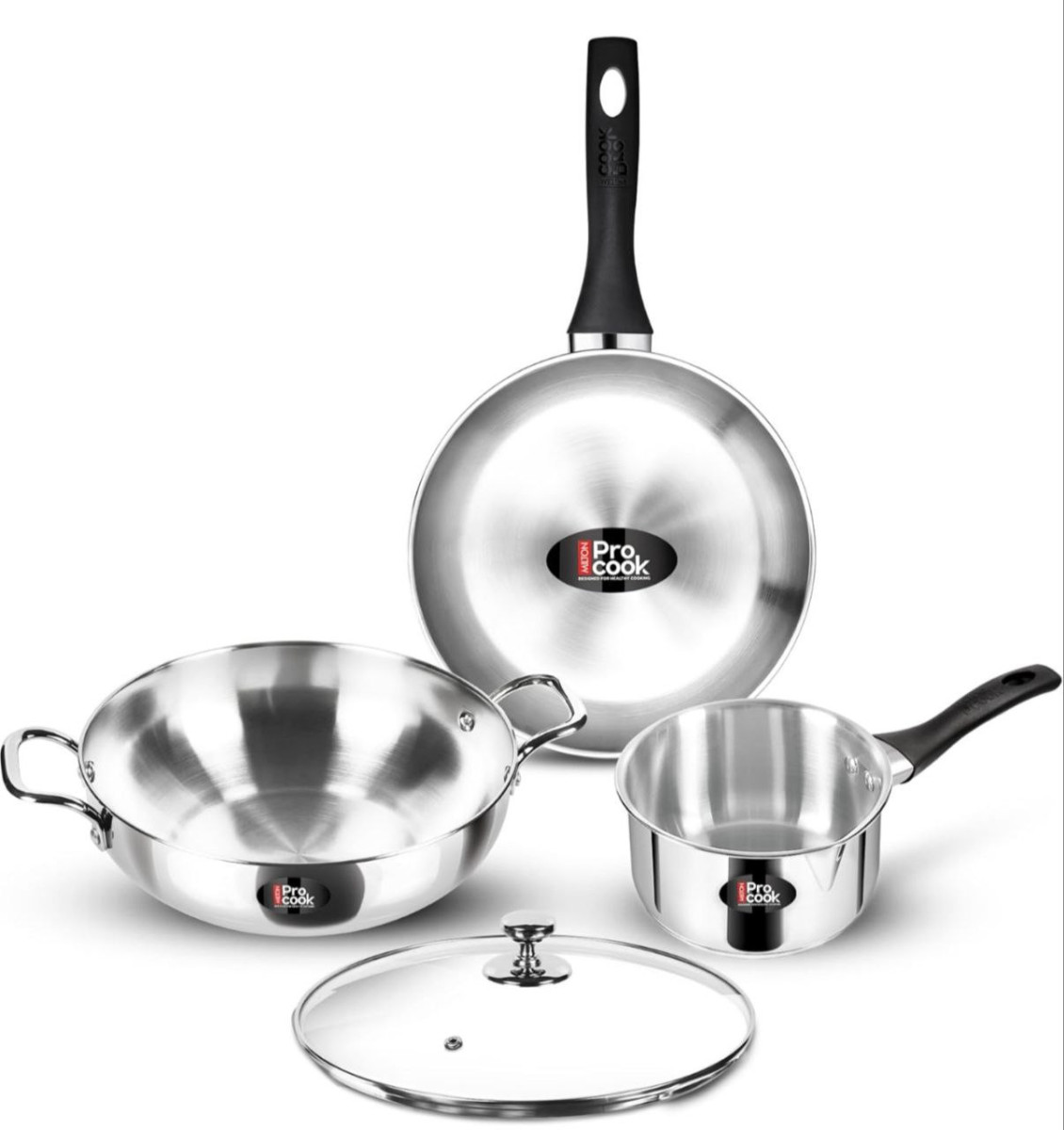 Milton Pro Cook Stainless Steel Sandwich Bottom Induction- Gas Friendly 4 P