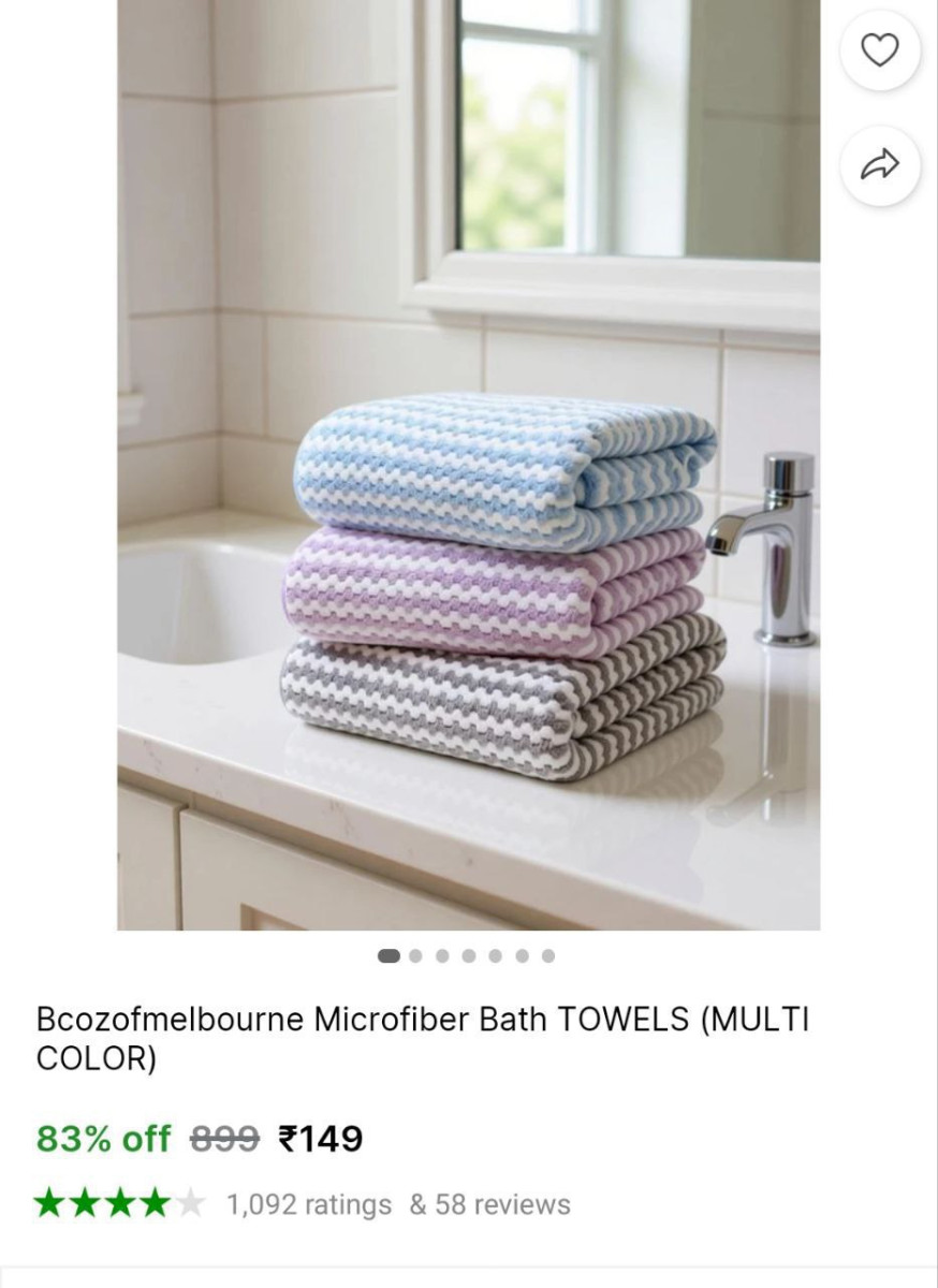 Microfiber Bath Towels 149 Min Buy - 2