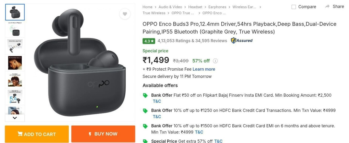 Oppo Enco Buds 3 At 1499 100 With Multiple Bank Cards