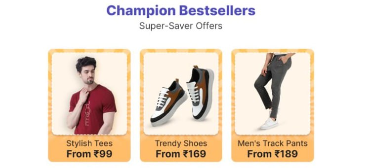 Shopsy - Super Saver Offersstylish Tees From 99 Trendy Shoes From 169 Men S