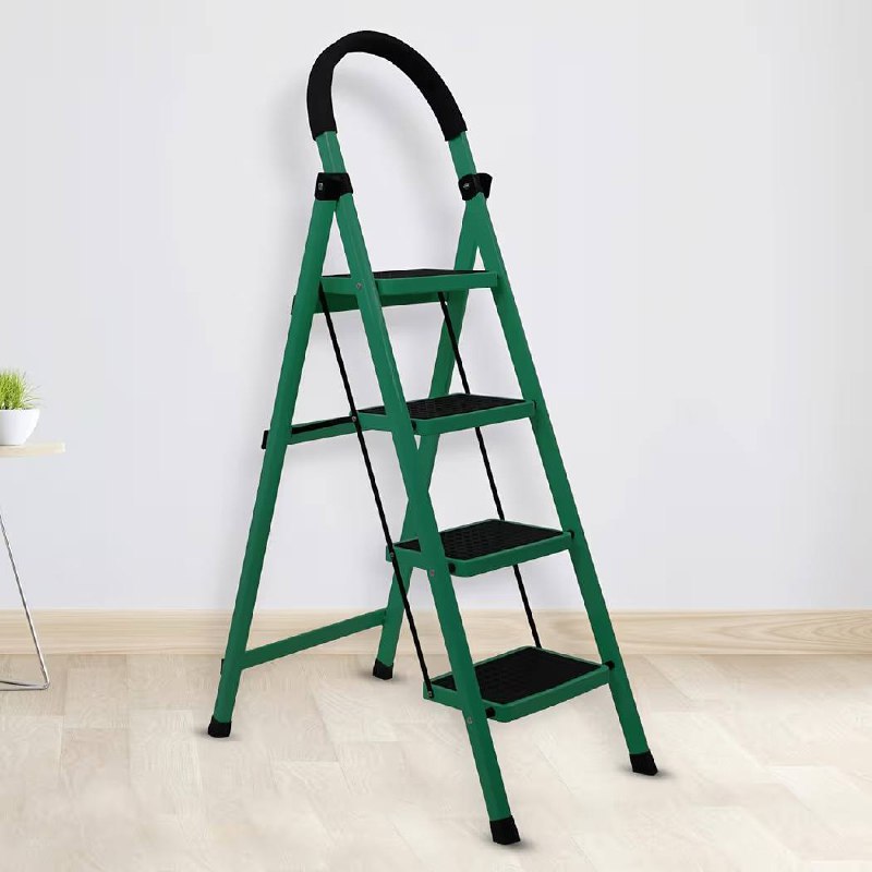 Plantex Cheston Premium Gi Steel Foldable 4 Step Ladder (wide Anti-slip Ste