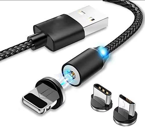 Multicolour)tyrocx 3 In 1 Charging Cable Nylon Braided Fast Charging Multi 
