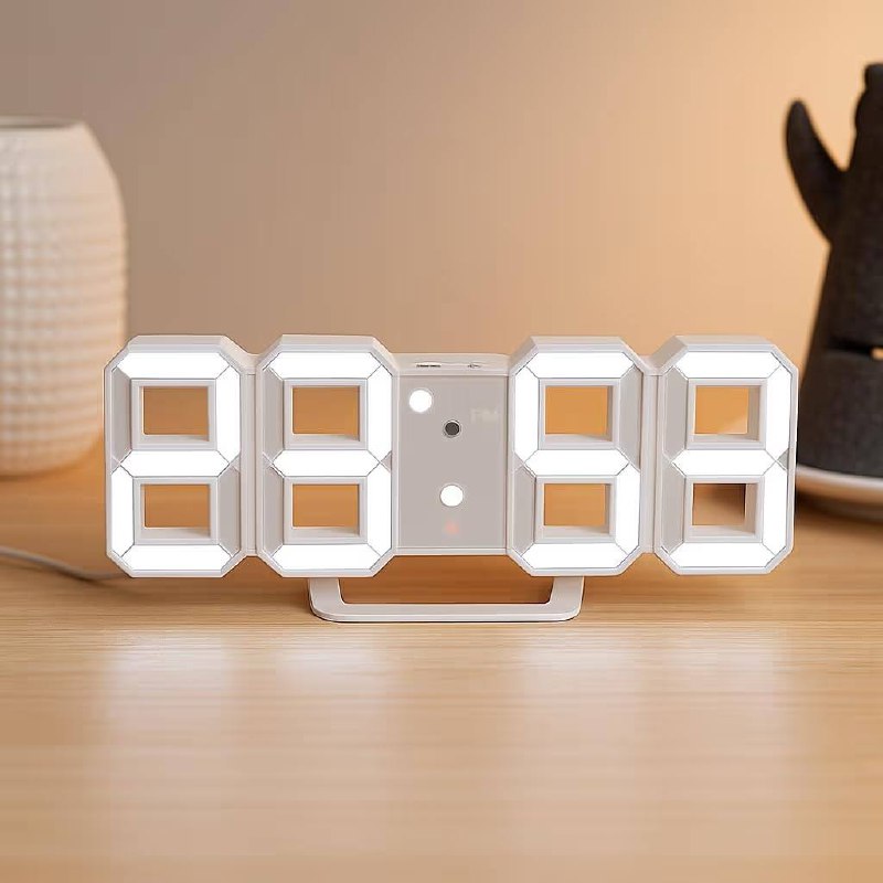 Officedangzilo 3d Led Digital Wall Clock For Home Large Bright Display With