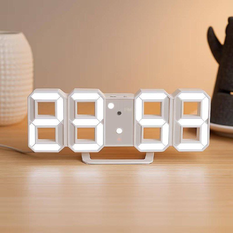 Dangzilo 3d Led Digital Wall Clock For Home Large Bright Display With Alarm