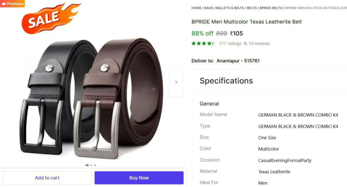 Men S Belt Combo (pack Of 2) 105