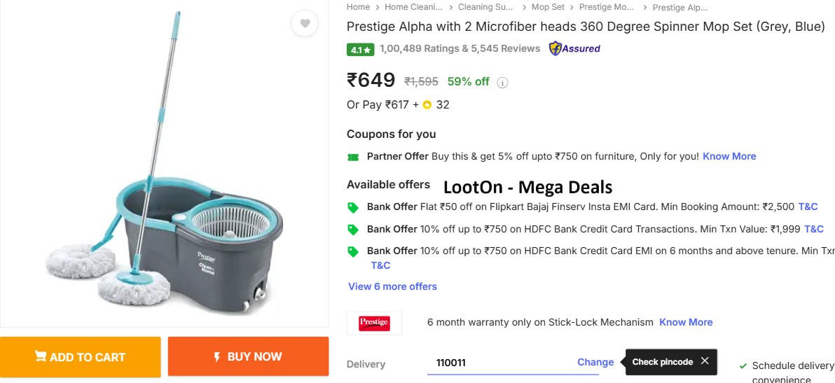Prestige Alpha Mop Set Rs 649