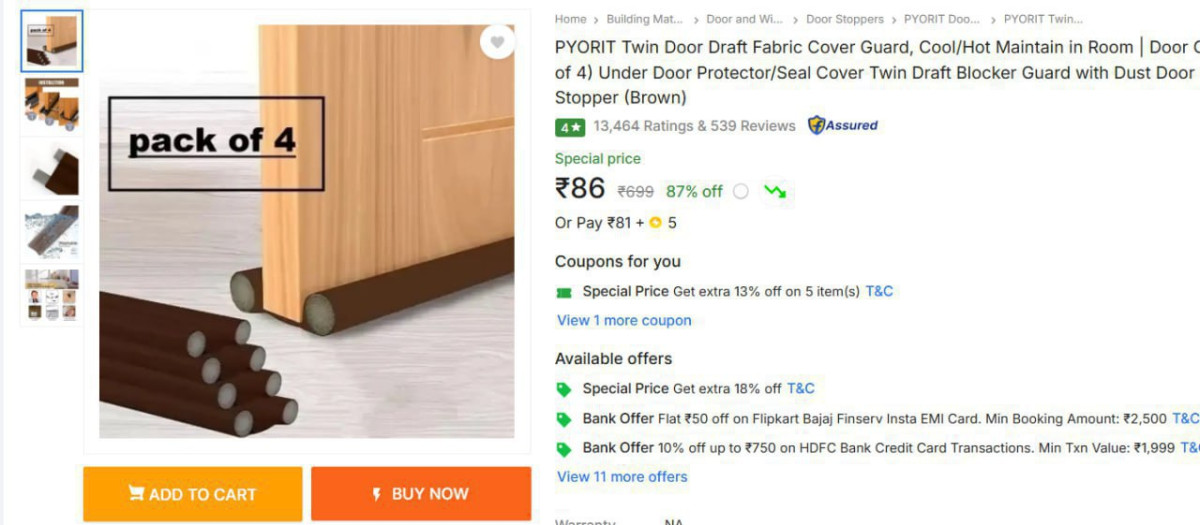 Flipkart Pack Of 4 Door Stopper At 86 Masterlink Click Here To Join All Dea