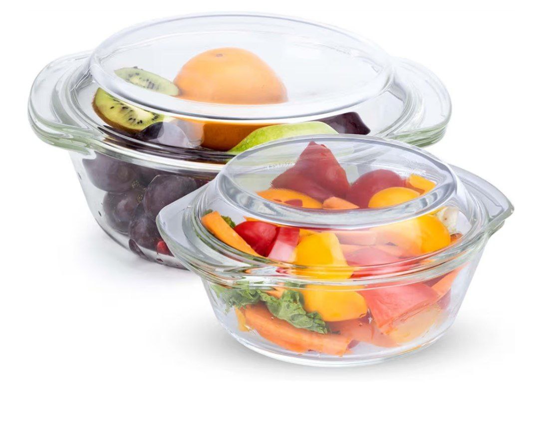 Agaro Elite Borosilicate Glass Casserole With Lid Set Of 2 At Rs 751apply 3