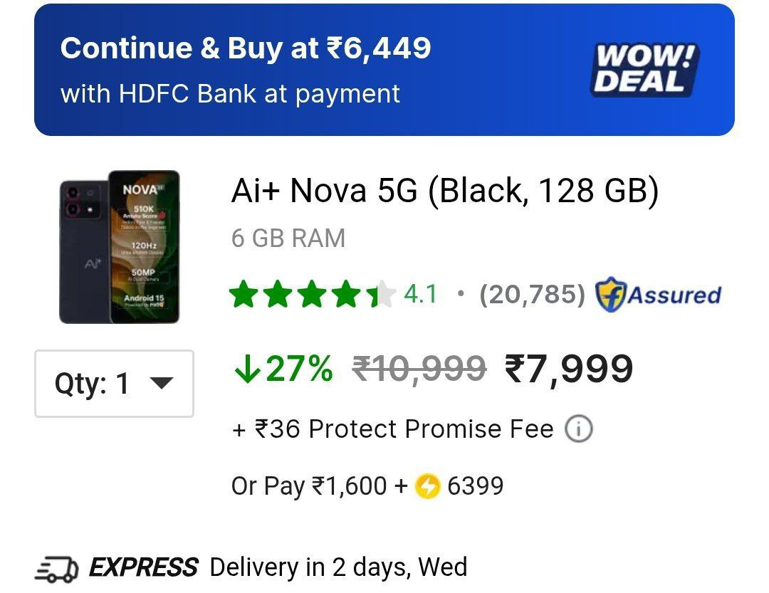 Ai Nova 5g (6gb 128g 6449 Get 1550 Using Hdfc Credit Card