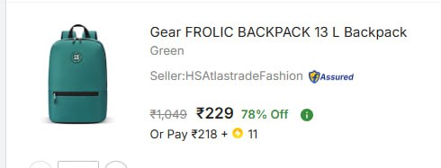 - Gear Backpack At Rs 229 Master Link -