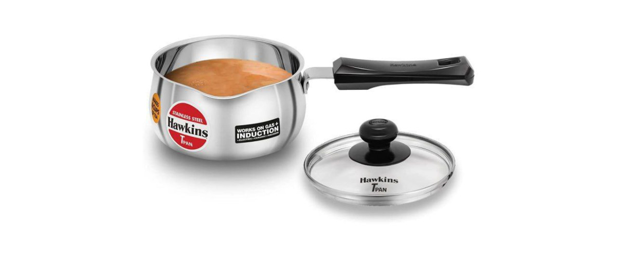 Amazon Hawkins 1 Litre Tpan Stainless Steel Tea Pan With Glass Lid923