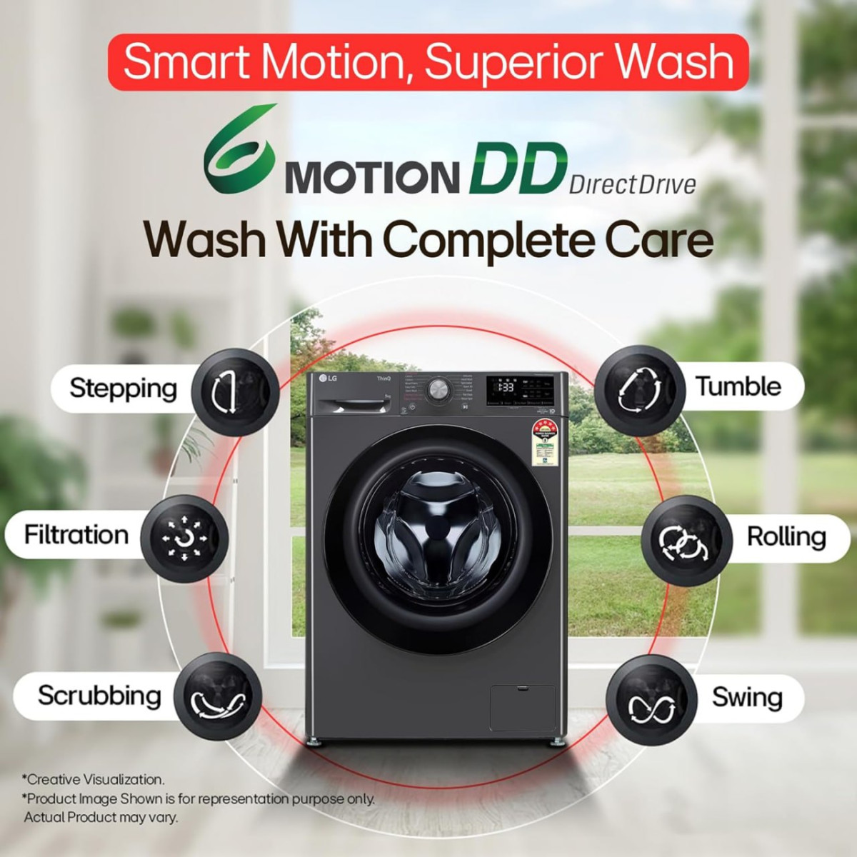Lg 9 Kg 5 Star Front Load Washing Machine 28 990apply 2000 Coupon 8000 With