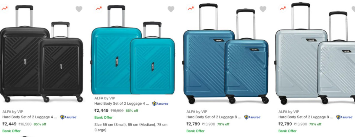 Flipkart 86 - Alfa By Vip Suitcases Starting At Rs 1999 Click Here To Join 