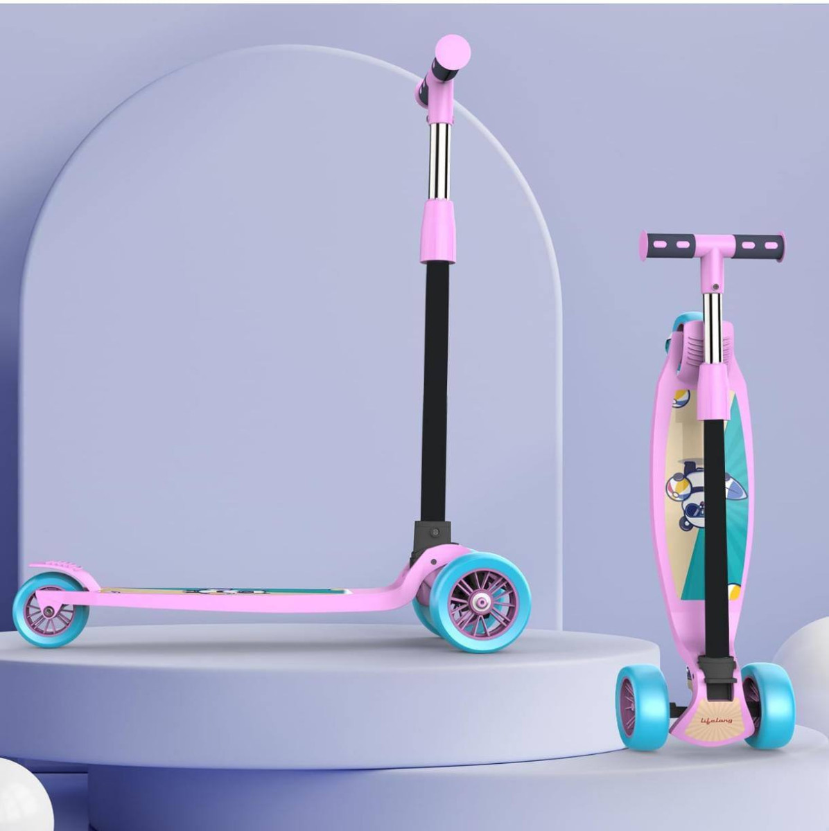 Lifelong Llks03 Foldable Kick Skating Cycle Skate Scooter For Kids(max User
