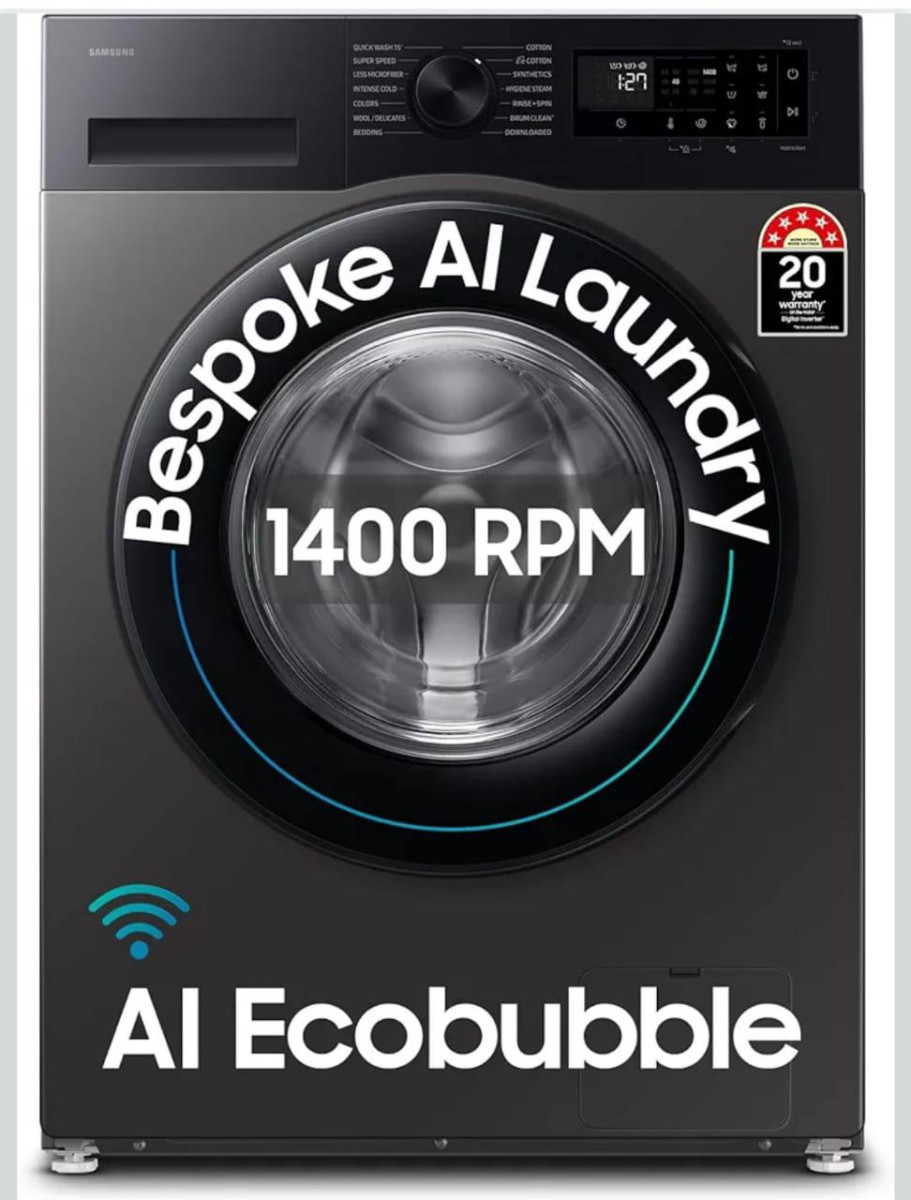 Samsung 9 Kg 5 Star Ai Ecobubble Super Speed Wi-fi Hygiene Steam With Inbui