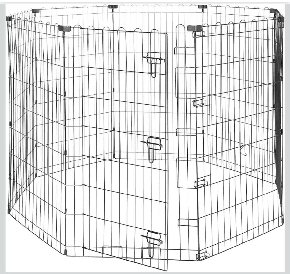 Amazon Basics Foldable Metal Pet Dog Exercise Fence Pen With Gate - 60 X 60