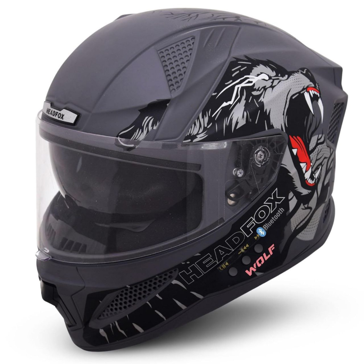 930headfox N2f Wolf Full Face Bluetooth Helmet For Bike