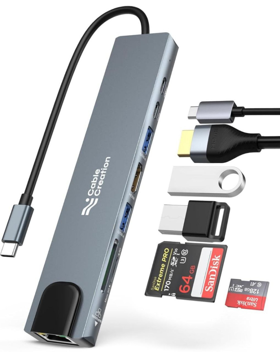 Cablecreation 8-in-1 Usb C Hub Multiportdeal Rs 945