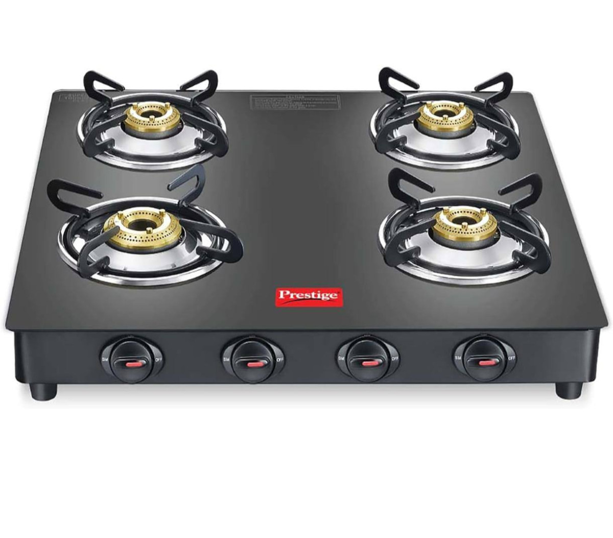 Prestige Magic Plus Gtmp 04 Sq Lp Open Gas Stove(black With Powder Coated B