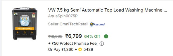 - Vw 7 5 Kg Semi Automatic Top Load Washing Machine At Rs 6799