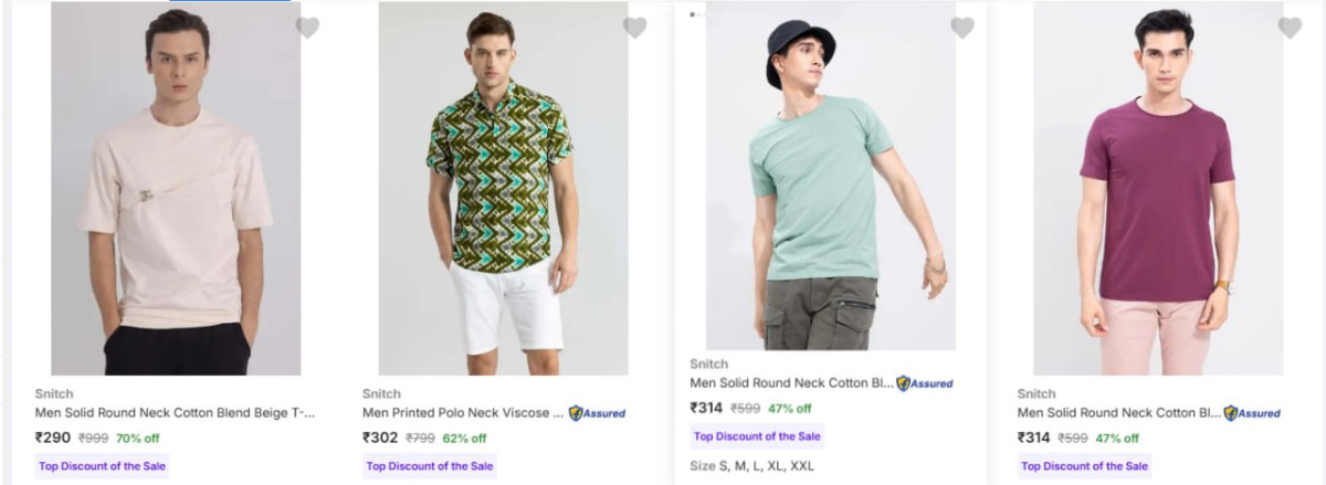 78 - Snitch The Bear House Men S Top Wear Starting Rs 290