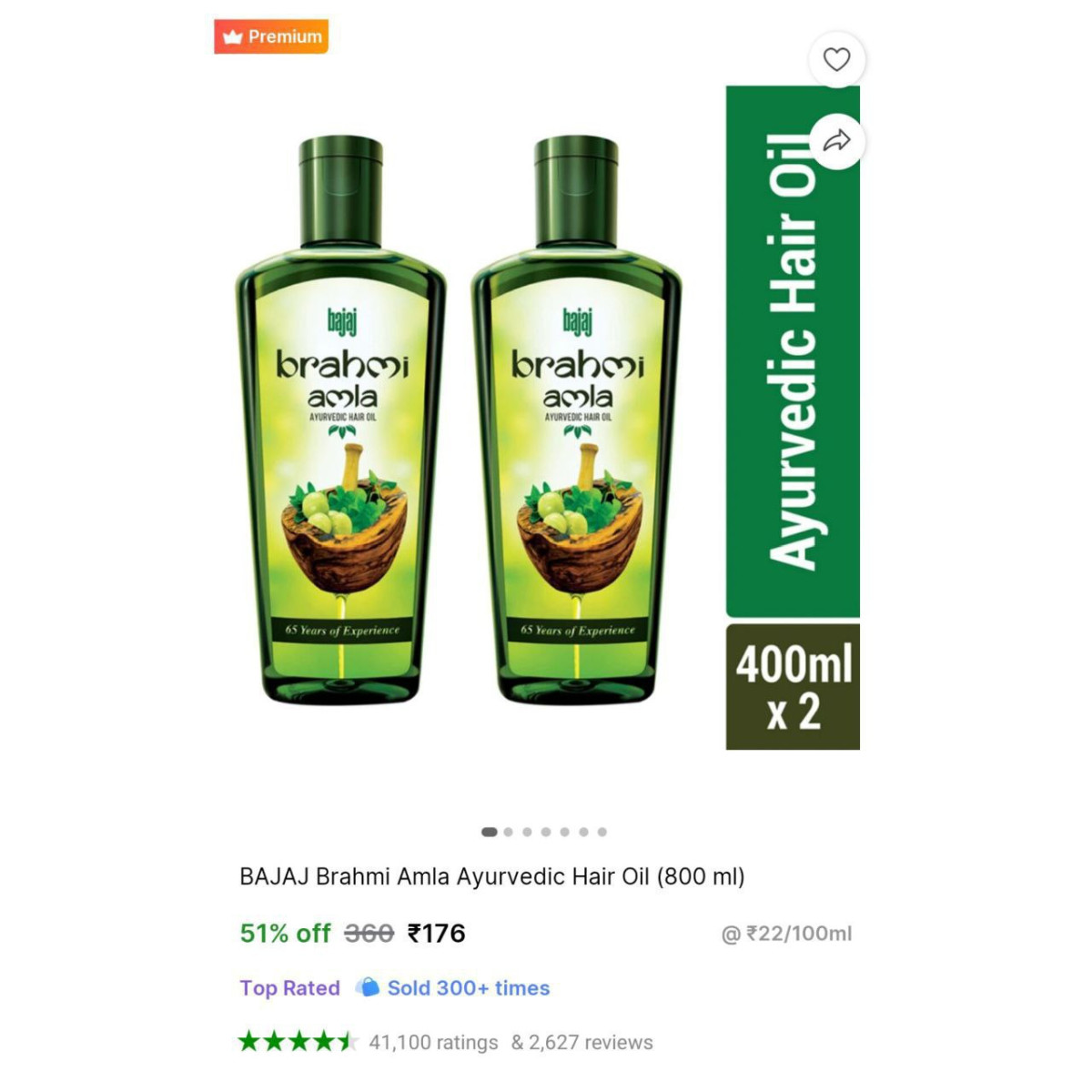 Bajaj Brahmi Amla Ayurvedic Hair Oil 176