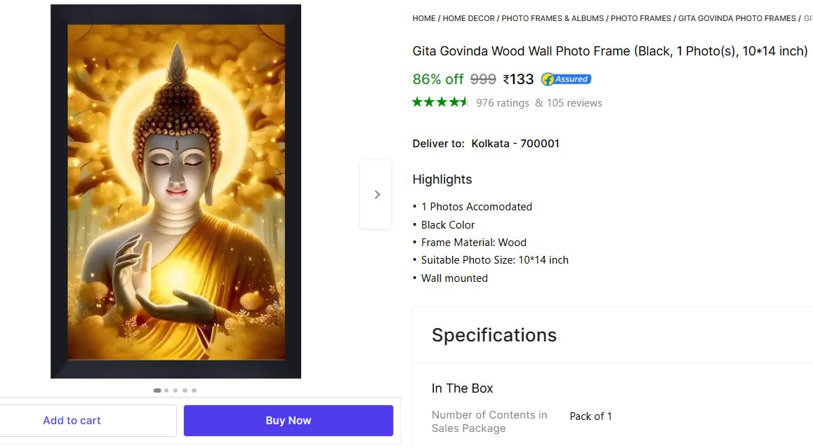 Lord Buddha Acrylic Glass Photo Frame 133 Khatu Shyam Ji Photo Frame Painti