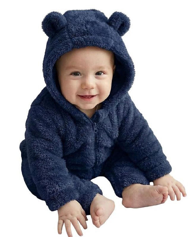 Grab 303babyzone Soft Fleece Baby Romper With Hood For Newborn
